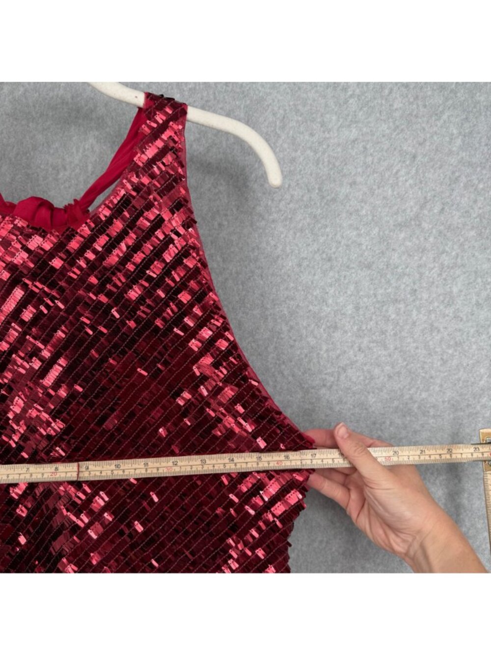 Intimately Free People Disco Fever Cami Top Size M Red Sequin Adjustable Party - Picture 11 of 11